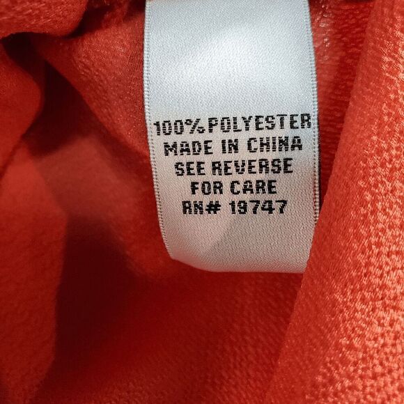 Counterparts Top Womens Medium Orange Blouse Short Sleeve Knot Hem Button Front - Picture 6 of 9